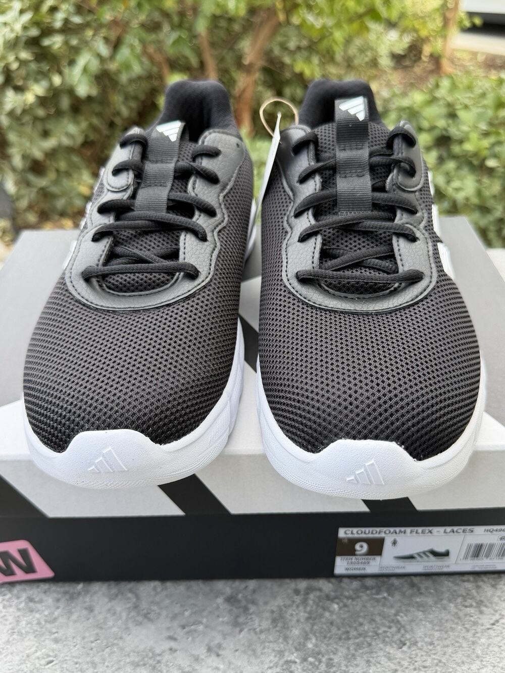 Adidas Arch Rise Cloudfoam Flex Laces Black Sneakers Women's 9 Wide Fit NWT